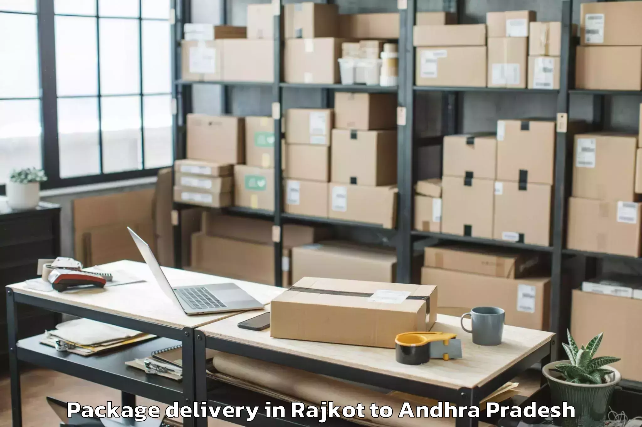 Hassle-Free Rajkot to Atchutapuram Package Delivery